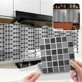 thumbnail image 2 of Peel and Stick Backsplash 10-Sheet 4"x4" Self Adhesive Mosaic Stick on Backsplash for Kitchen Marble Tile Sticker for Bathroom Kitchen Laundry Room Camper Shower Black, 2 of 9