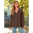 thumbnail image 2 of Women's Cardigan 2023 Open Front Oversized Button Lightweight Sweaters V Neck Loose Cardigans Knit Outwear, 2 of 14