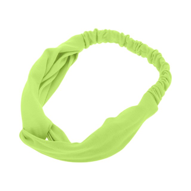 Ofertas Únicas 1 Pc Diadema Cruzada Elástica Sencilla Sólida para Mujeres Verde Fluorescente