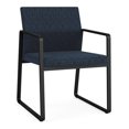 thumbnail image 1 of Fauteuil d'Invité pour Réception Salle d'Attente Soins de Santé / Acier Noir / Bleu, 1 of 5