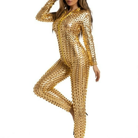 

Gubotare Lingerie Bodysuit For Women Women Lingerie Lace Babydoll Strap Chemise Halter Teddy V Neck Sleepwear Gold M