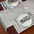 thumbnail image 2 of 3X Hand Hemstitched Dining Table Runner Dresser Scarves, Silver Thread Interweaving (Light Gray, 12 x 72 Table Runners), 2 of 3