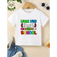 thumbnail image 2 of Girls' First Day of School outfit - Little Miss Back to School Graphic Tee with School icons - Stretchy Knit Top for Preschool - Machine Washable Back-to-School Shirt, School Clothes, Comfortable Fit, 2 of 7