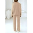 thumbnail image 3 of PRETTYGARDEN Women's 2 Piece Pullover Sweater Set Oversized V Neck Top Wide Leg Pants Fall Winter Fuzzy Lounge Outfit, 3 of 9