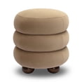 thumbnail image 3 of Stefanie Taupe Velvet Ottoman, 3 of 4
