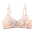 thumbnail image 4 of YWDJ Push up Bras for Women Plus Size Lounge Bras Wirefree Comfortable Bras Adjustable Straps Half Cup Wrap Bras Padded Plus Size Comfort Bras Solid Sleep Bras Beige L, 4 of 5