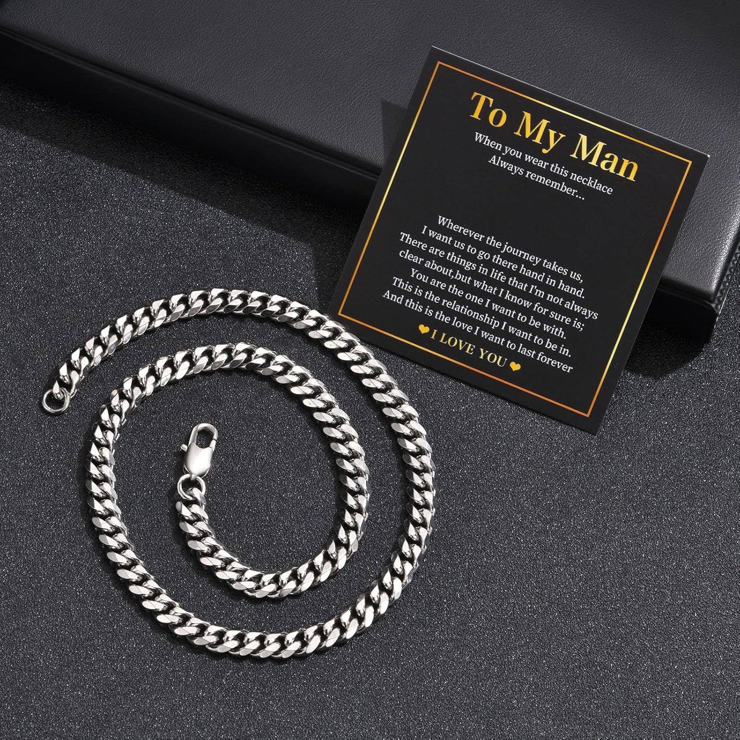 Curb Chain Necklace Gifts for Man - Men's Cool Hip Hop 8mm
