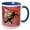 Blue/White, variant on 3drose, Image of a Bee on a Pink Background, 11oz Two-tone Green Mug