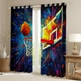 thumbnail image 2 of Erosebridal Basketball Curtains for Living Room, Graffiti Splash 30%-50% Blackout Curtains for Bedroom (52x84), 2 of 6
