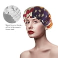 thumbnail image 2 of Kdxio Baseball Ball With Flag Print Shower Cap for Women,Elastic and Reusable,Double Waterproof Layers Bathing Hat, 2 of 6