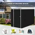 thumbnail image 4 of Outsunny 4' x 8' Steel Garden Storage Shed, Lean to Shed Outdoor Metal Tool House with Lockable Door & Air Vents for Backyard Patio Lawn, Dark Gray, 4 of 10