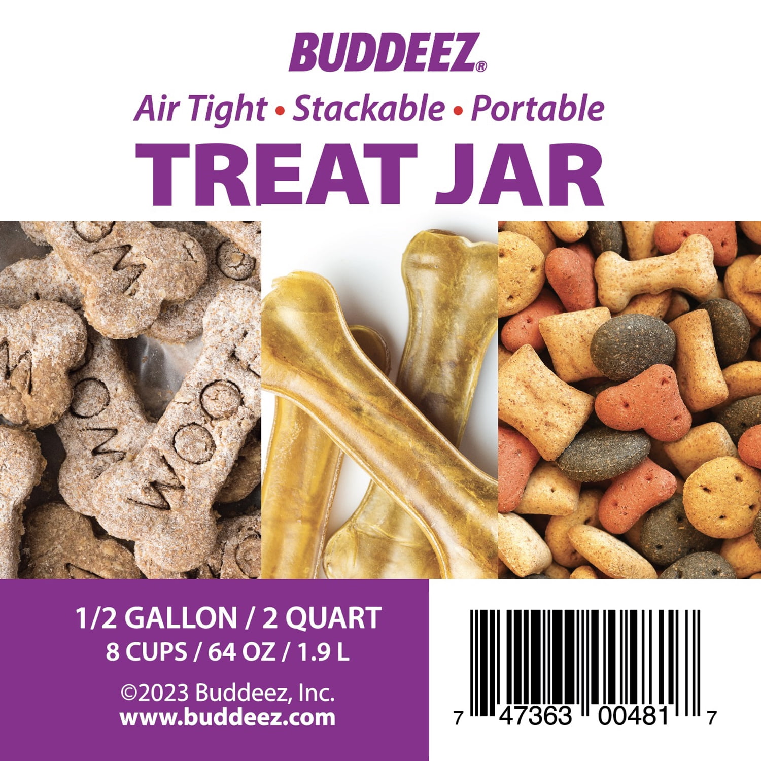 Buddeez 2 Quart Treat Canister for All Pets