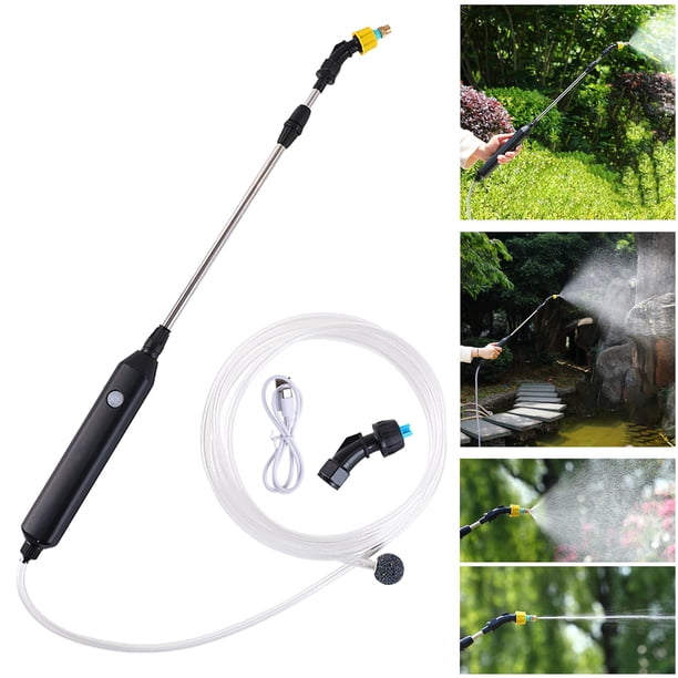 rociadora de jardín portátil con carga USB, batería de 2400 mAh, 2 boquillas de pulverización, chorro de agua de jardín para herramienta de Baoblaze Boquillas de pulverización Varita
