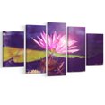 thumbnail image 2 of Fleur de Lotus Rose sur Fond Bleu - Impression Artistique Florale sur Toile, 2 of 3