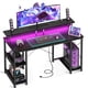 thumbnail image 1 of 120cm Escritorio para Computadora,Escritorio para Juegos con Luces LED y Tomas de Corriente,Escritorio de Oficina con Soporte para Monitor y Estantes de Almacenamiento,Escritorio de Oficina en Casa, 1 of 7