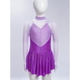 thumbnail image 3 of YONGHS Robe de Danse Patinage Artistique pour Filles Enfants avec Strass Ballet Lyrique Robe de Danse Performance Violet 6, 3 of 7