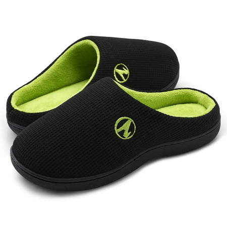 

Berhood Mens Slippers Memory Foam House Slippers for Men Slip on Comfort Bedroom Slipper Shoes Green Size 11-12