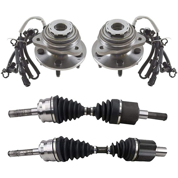 Bodeman 4PC Front CV Axle Drive Shaft & Front Wheel Hub Bearing