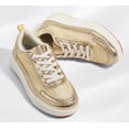 thumbnail image 6 of LUCKY STEP Fashion Chunky Braided Uppers Uppers Sneakers Platform Casual Shoes,Gold Knit,Womens, 6 of 10