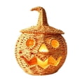 thumbnail image 5 of Halloween Woven Pumpkin Decoration, Hand-Woven Pumpkin Halloween Storage Basket, Spooky Handmade Wicker Pumpkin Decor for Home Mantel Shelf Fall Party Decorations, 5 of 8