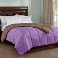 thumbnail image 3 of Peace Nest All Season Reversible King Down Alternative Quilted Comforter, Purple/Brown, King Size, 3 of 7