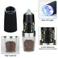 thumbnail image 4 of LAYADO 2 Pack Electric Salt and Pepper Grinder Set, Battery Operated Automatic Adjustable Coarseness Salt and Pepper Shaker with Light, Stainless Steel Auto Peppercorn Spice Mills, Black, 4 of 13