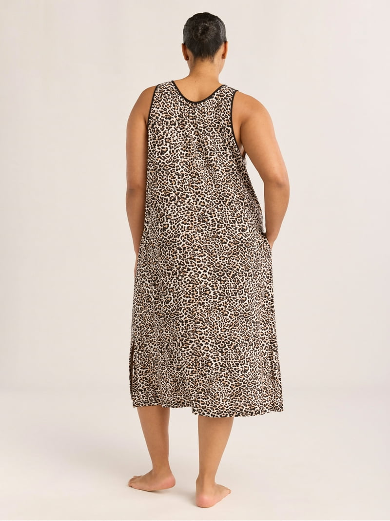 Joyspun Women's Knit Midi Chemise Sleeveless Sleepwear in Soft Viscose  Blend - Walmart.com