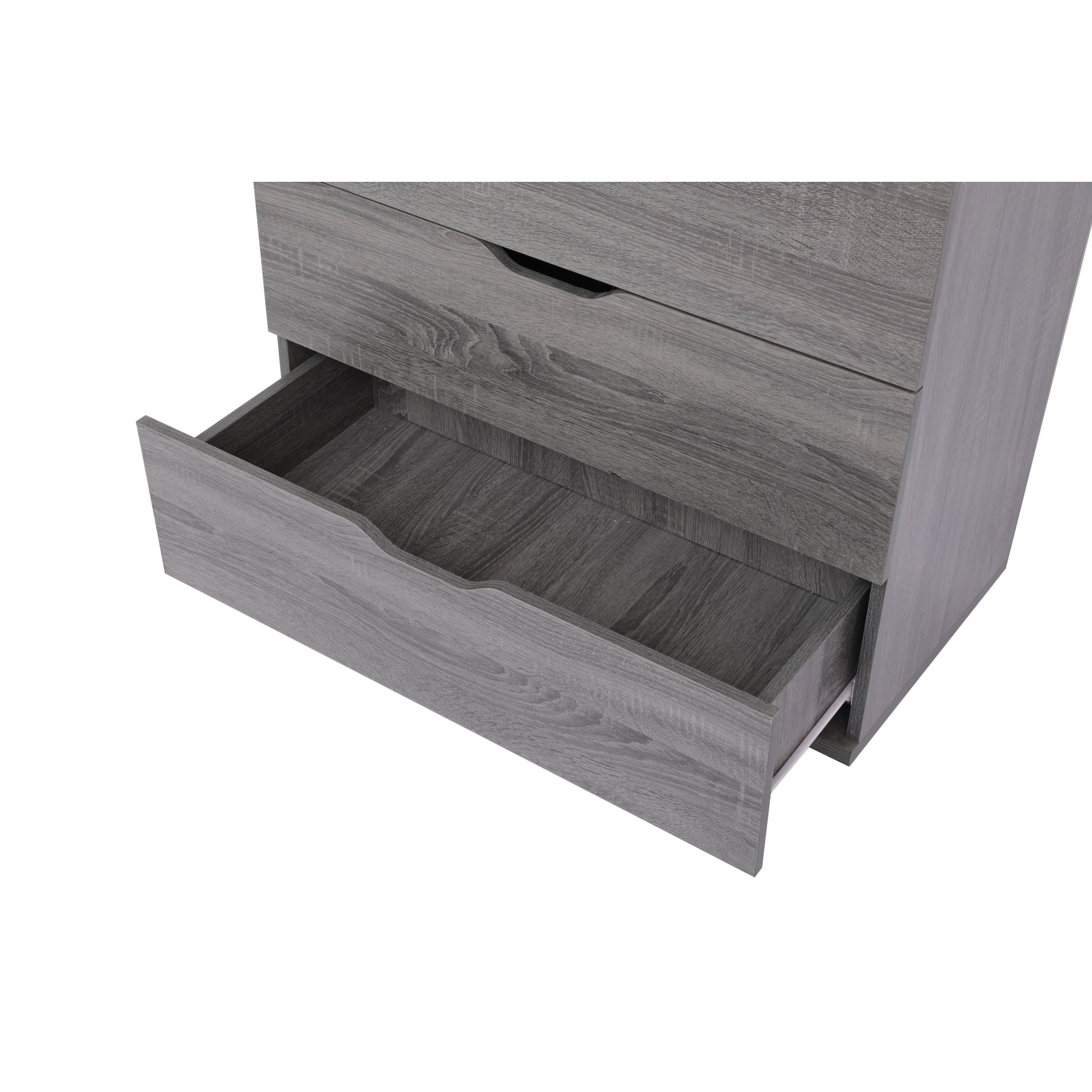5 Drawer Dresser for Bedroom,Modern Wood Storage Cabinet with Wheels,Tall Chest of Drawers for Living Room,Hallway,Entryway,Gray