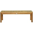 thumbnail image 4 of Gymax Patio Garden Acacia Wood Bench Dining Bench w/ Slatted Seat Indonesia Teak, 4 of 7