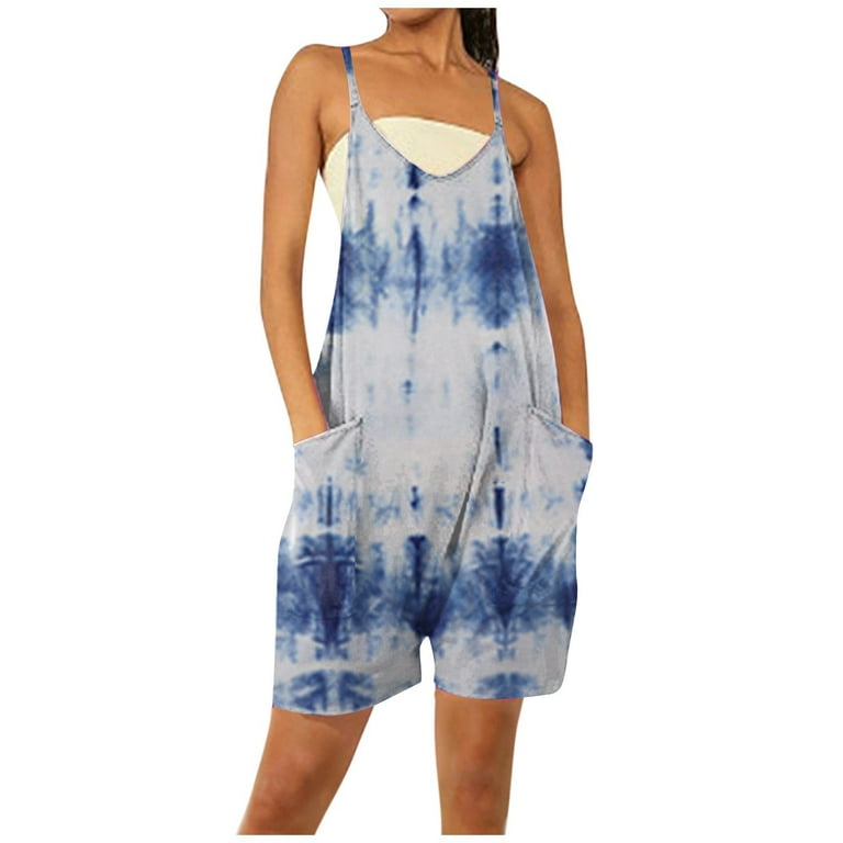Mlqidk Plus Size Overalls for Women Casual Summer Short Bib