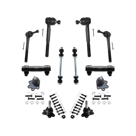 Front Ball Joint Sway Bar Link Tie Rod End Kit - Compatible with 1988 - 1995 Chevy K1500 1989 1990 1991 1992 1993 1994