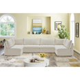 thumbnail image 3 of Meridian Furniture Jacob Sectionnel Modulaire en Velours Crème, 3 of 5