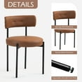 thumbnail image 3 of Homhum Mid-Century Modern Dining Chairs Set of 2, Upholstered Boucle Chairs, Indoor, Brown/Black, 3 of 7