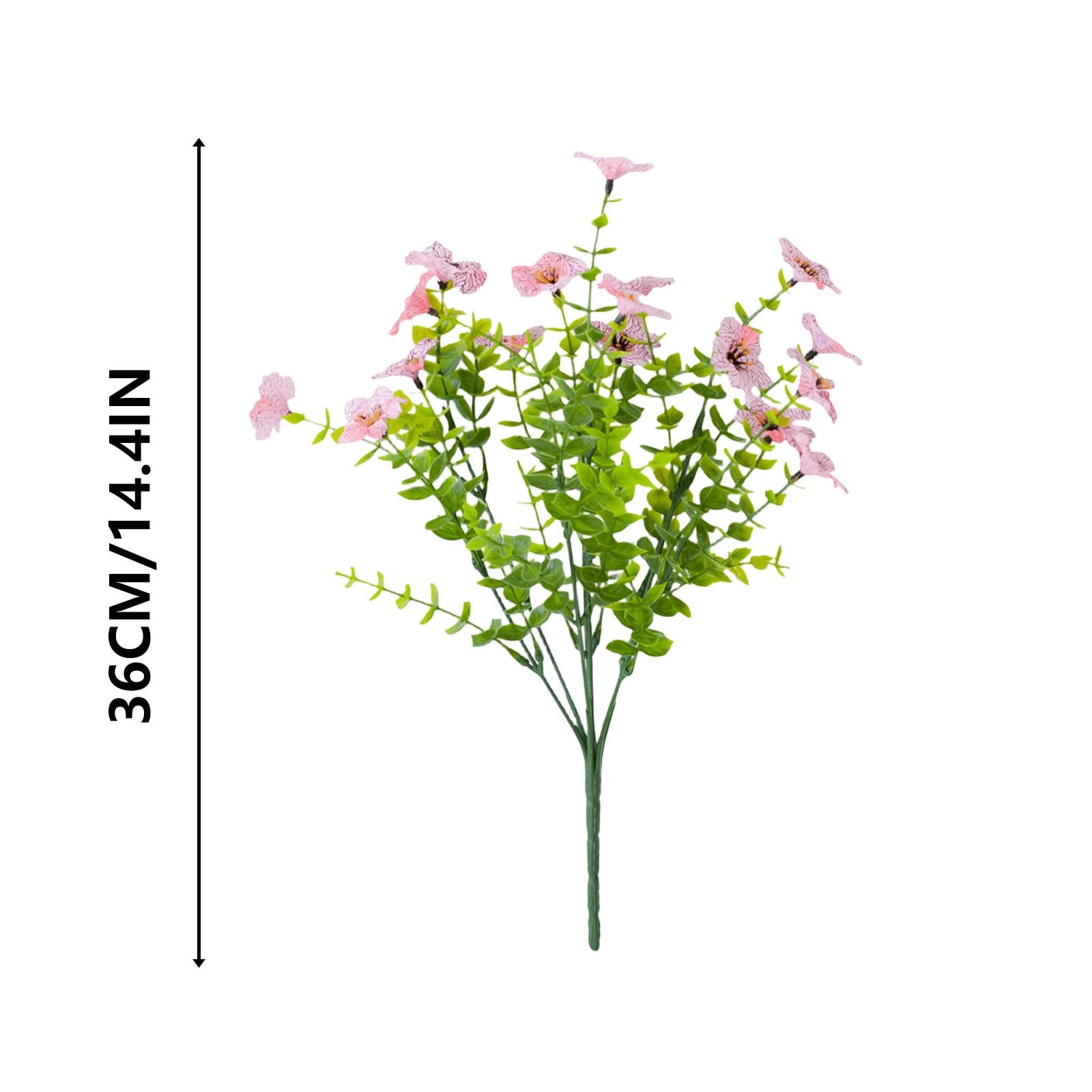 DAMAI Artificial Flowers for Outdoor Indoor Garden Home Decoration,Silk Violet with Eucalyptus Leaves Fake Plants,UV Resistant Flowers for Garden Patio Porch Window Box Outdoor Indoor Decor( Pink)