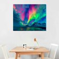 thumbnail image 2 of Nawypu Aurora Borealis Canvas Wall Art-Northern Lights Picture Scenery Painting on Canvas Prints-pink green Aurora Wall Art Landscape Paintings Modern Artwork Poster Decor, 2 of 6
