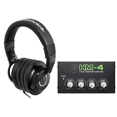 Audio Technica ATH-M40x Studio Monitor Headphones+4-Way Distribution