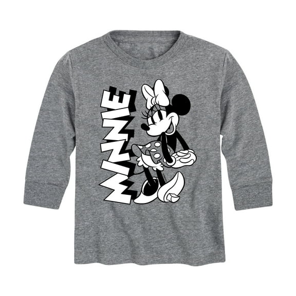 Mickey & Friends - Minnie Black And White - Toddler And Youth Long Sleeve Graphic T-Shirt
