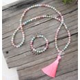thumbnail image 1 of Pulsera de amatista turquesa blanca de moda europea y americana, collar con colgante de loto de 108 cuentas, 1 of 6