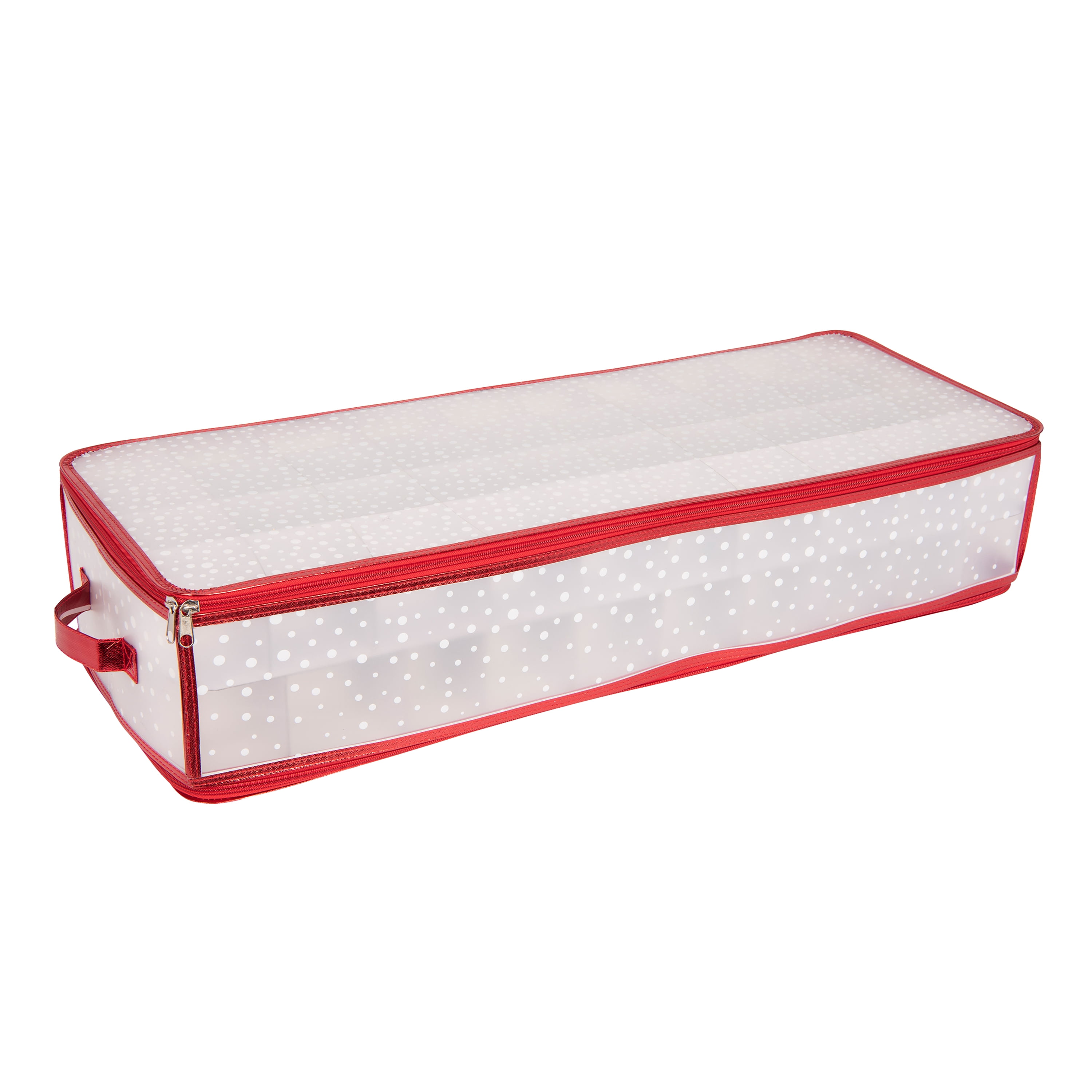 Simplify Plastic 80 Count Ornament Storage Organizer Bag, Red
