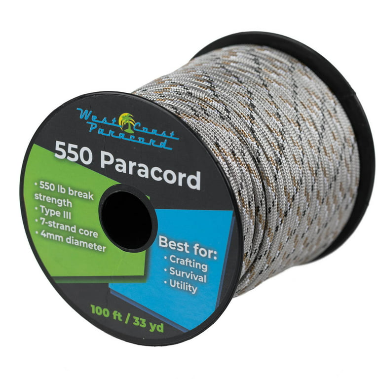 West Coast Paracord 550 Lb - Paracord Parachute Rope Great for Outdoors  Camping, Storage Kayak Utility 100 Feet - Desert Camo
