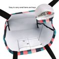 thumbnail image 6 of FORMRS Womens Canvas Tote Bag with Zipper Inner Pocket Shoulder Handbag, Red Teal Stripes, 6 of 7