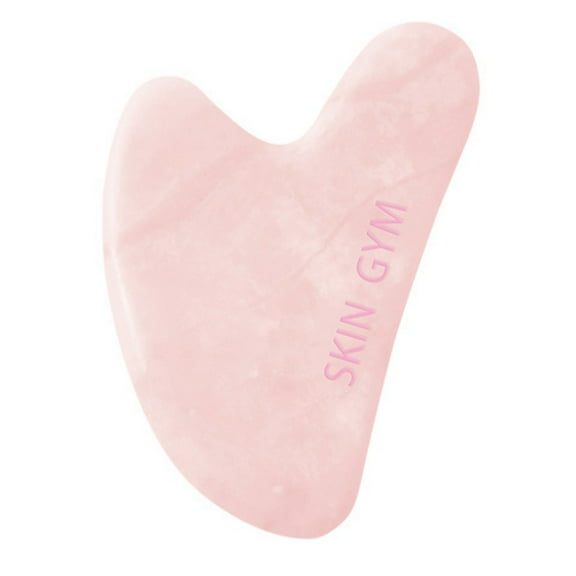 Skin Gym Rose Quartz Sculpty Heart Gua Sha for De-puffing and Facial Massage, Sculpt and Massage for Face and Neck, 100% Rose Quartz