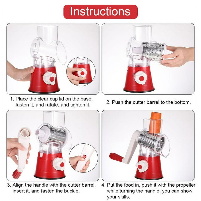 Rotary Grater + Peeler + Can Opener (Crimson) - Savora - Touch of