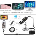 thumbnail image 1 of Digital Microscope, High Power 1000X Magnifier with 8 Led Lights, Universal Metal Base, Capturing Software for USB HD 1000X PCB Inspection, 1 of 7