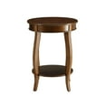 thumbnail image 3 of Gzxs End Table, 2 Tier Round Side Table with Storage Shelf, Modern Farmhouse Nightstand Bedside Table Accent Table w/ Curved Legs for Living Room Bedroom Small Space, 18 Inch, Walnut, 3 of 8