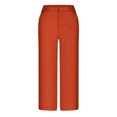 thumbnail image 5 of JSheng Women's Casual Suit Pants Trendy Women's Suit Pants Loose Comfortable Cropped Pants with Pocket Orange L, 5 of 5