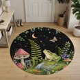 thumbnail image 3 of Round Area Rugs 4Ft, Frog Mushroom Non-Slip Washable Circle Rugs Carpet, Country Botanical Butterfly Eucalyptus Leaves Indoor Outdoor Rug Floor Mats Throw Runner for Bedroom Living Room Bathroom, 3 of 8