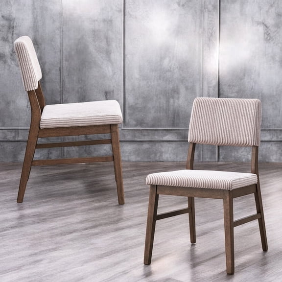 Mauve & Walnut Corduroy Side Chair Of 2, Foam Density D24, Scandinavian Style Decoration And Chairs (2), Aesthetic, 19" Seat Width, 34.01" Product Height