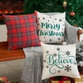 thumbnail image 5 of Red Christmas Pillow Covers 18x18 Set of 4 for Christmas Decorations Merry Christmas Tree Believe Snowflake Winter Holiday Decor Throw Cushion Case for Home Couch, 5 of 6