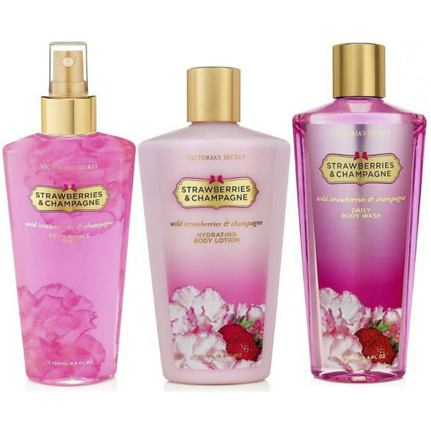 Economie consumptie schrijven Victoria's Secret Strawberries & Champagne Gift Set - Mist, Lotion, Body  Wash - Walmart.com